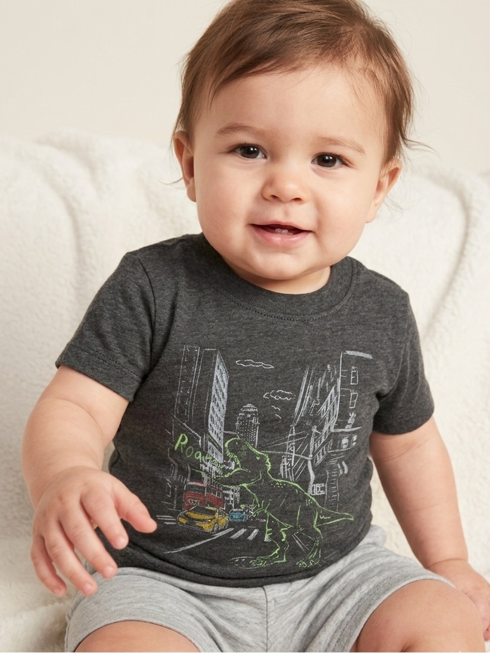 Cat & Jack Baby Boy Dinosaur "Roar" T-Rex Graphic T-Shirt